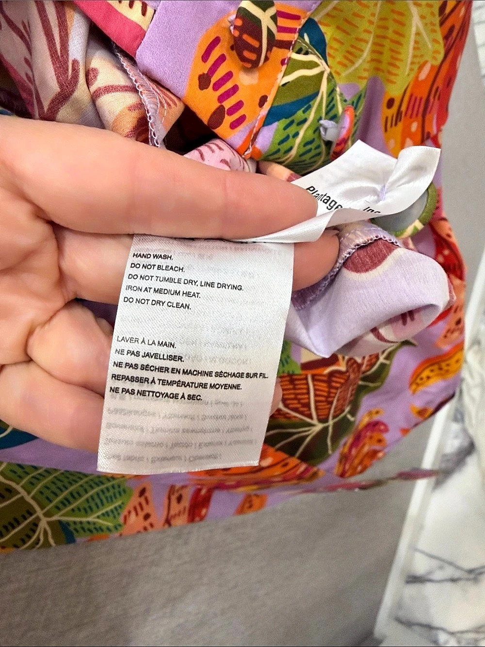 Farm Rio Lilac Beaks & Bananas V Neck Romper Organic Cotton Purple & Multicolor - Picture 6 of 7